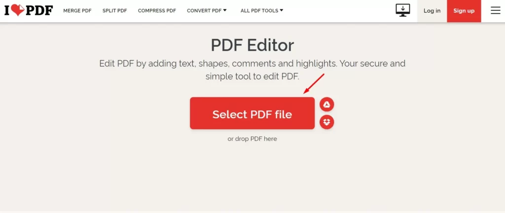 select pdf to add image online for free